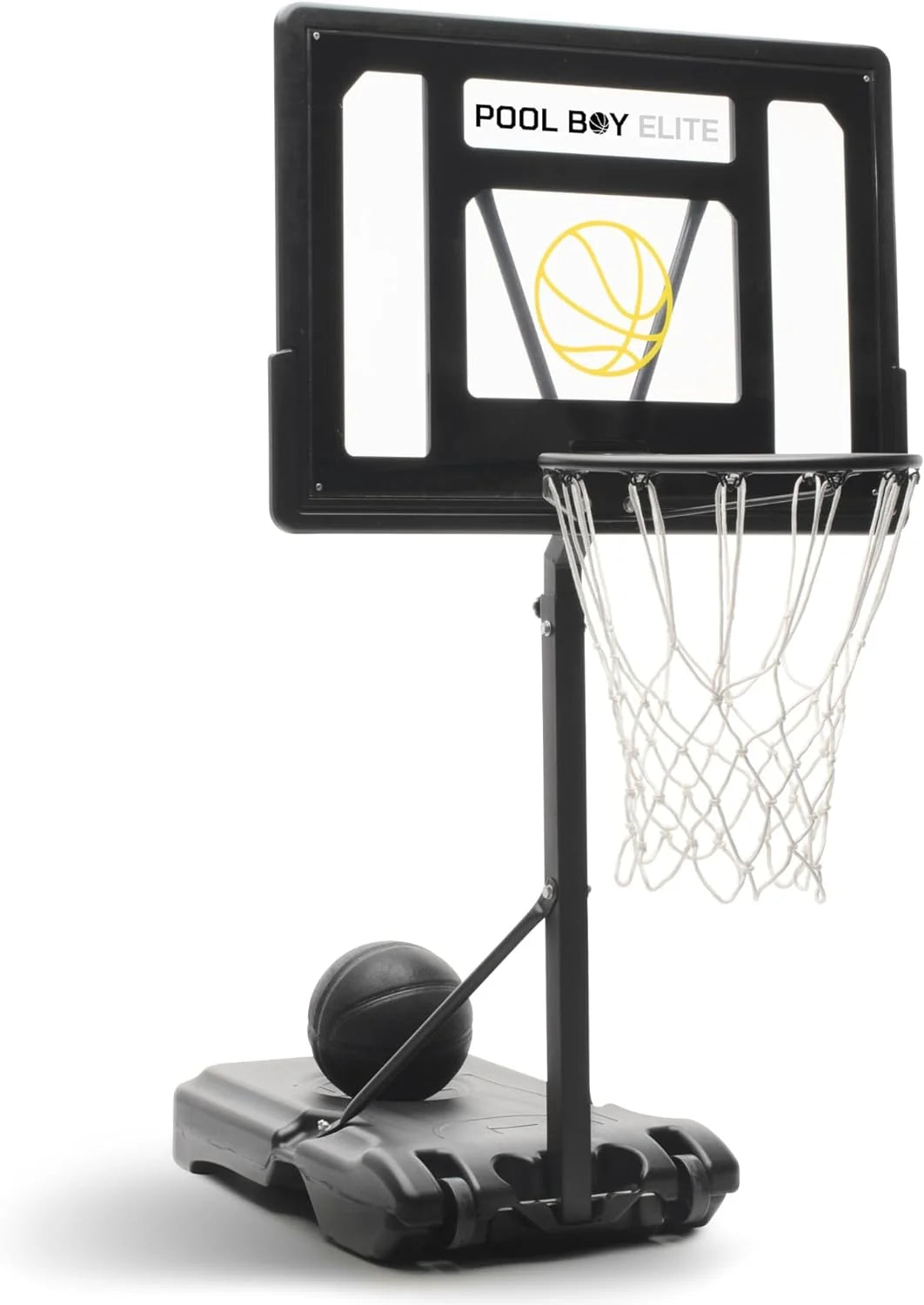 All-In-One Aro de Baloncesto para Piscina – Incluye Balón Compuesto, Bomba de Aire y Herramientas – Set Resistente en Negro Mate – Canasta Ajustable para el Lado de la Piscina – Para Niños, Adolescentes y Adultos