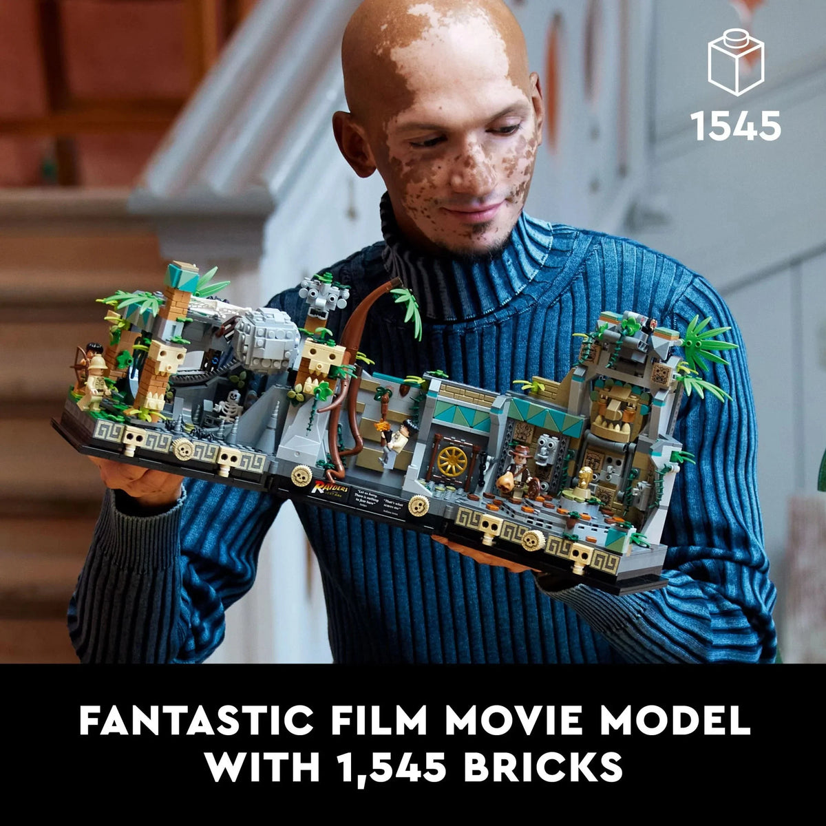 LEGO Indiana Jones Templo del Ídolo de Oro 77015 – Proyecto de Construcción para Adultos, Escena Icónica de la Película Los Cazadores del Arca Perdida, incluye 4 minifiguras: Indiana Jones, Satipo, Belloq y un Guerrero Hovitos