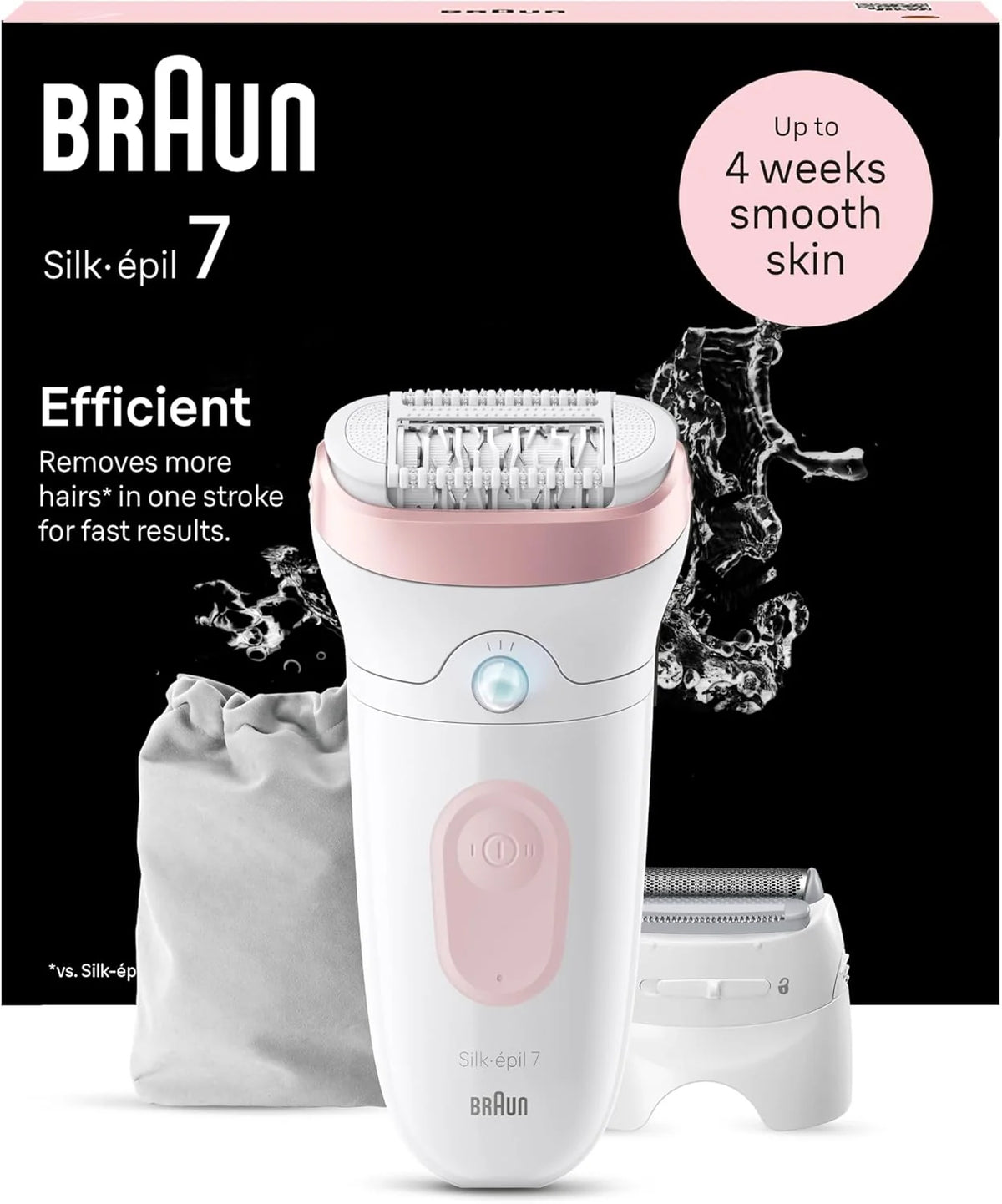 Braun Silk-épil 7 7-030 Épilateur pour femme Blanc/rose flamant rose