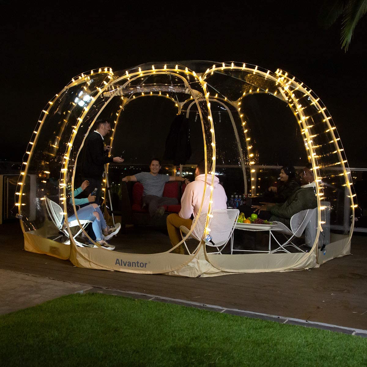 Alvantor Tienda Burbuja Gazebo Plegable, Cúpula Igloo para Jardín y Patio para 8-10 Personas