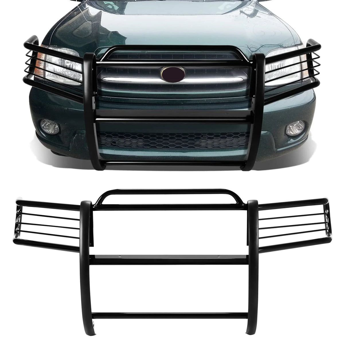 Protector de Rejilla y Parachoques delantera de Acero Negro Kojem para Toyota Tundra 2000-06 y Sequoia 2001-04