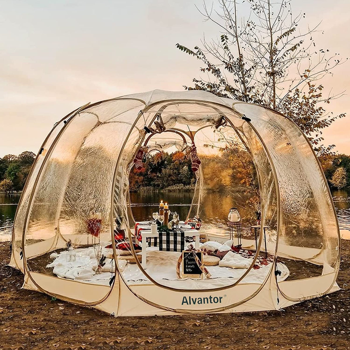 Alvantor Tienda Burbuja Gazebo Plegable, Cúpula Igloo para Jardín y Patio para 8-10 Personas