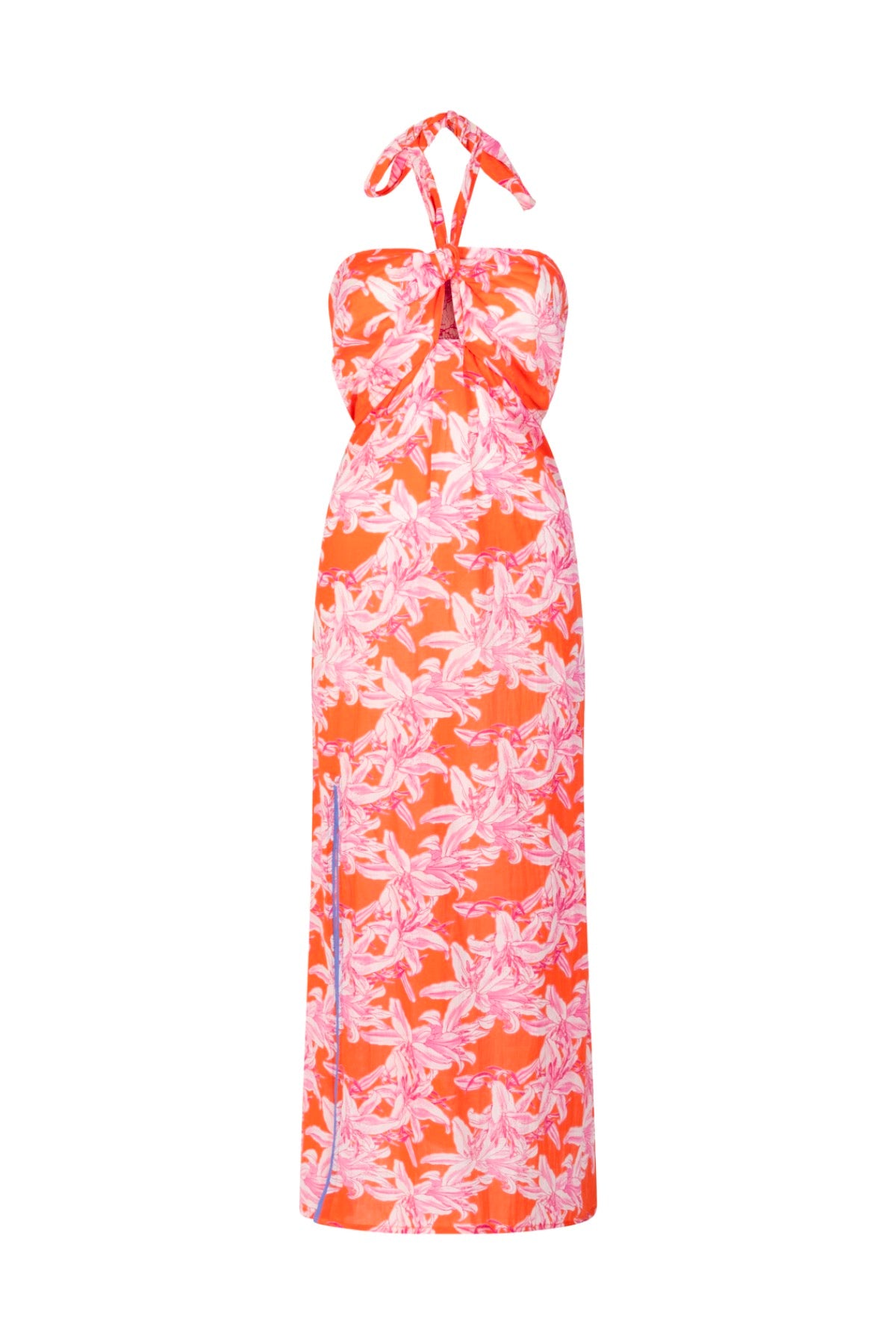 Place du Soleil Neck-holder Orange White Dress – Bild 2