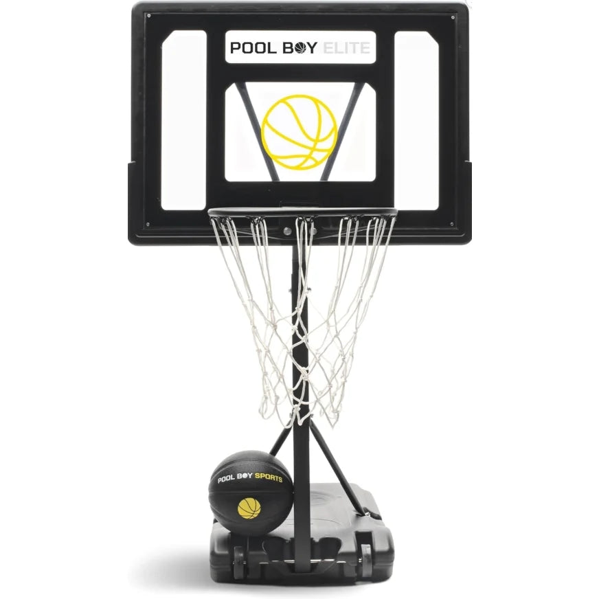 All-In-One Aro de Baloncesto para Piscina – Incluye Balón Compuesto, Bomba de Aire y Herramientas – Set Resistente en Negro Mate – Canasta Ajustable para el Lado de la Piscina – Para Niños, Adolescentes y Adultos