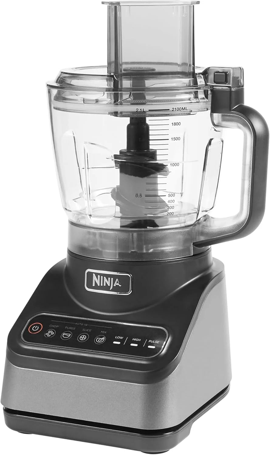 Ninja BN750EU Licuadora 2-en-1 – 1200 W, 3 Programas Automáticos, 4 Configuraciones Manuales, Tecnología Auto-iQ, Jarra de 2.1 L y Vaso de 700 ml, Piezas Aptas para Lavavajillas – Negro/Plata