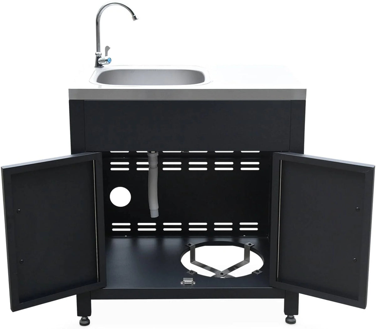 sweeek - Meuble de Cuisine extérieure en Acier avec évier L80cm
