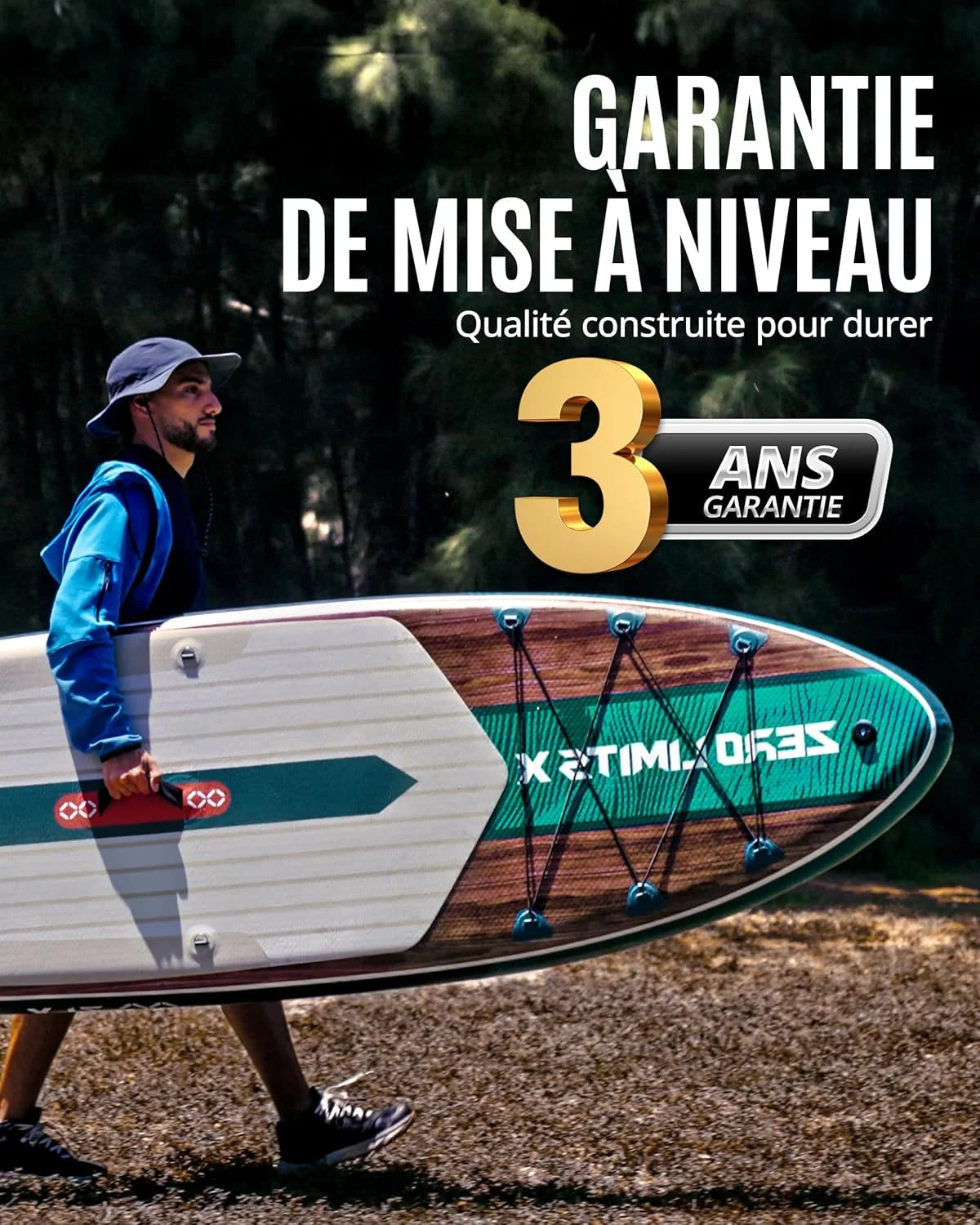 ZLX Paddle Gonflable Adulte 2 Place Stand up Paddle Gonflable avec Accessoires Sup Board pour Les Adolescents et Les Adultes de Tous Les Niveaux de compétence, Kayak/Bateau avec siège 10'6" x 33"