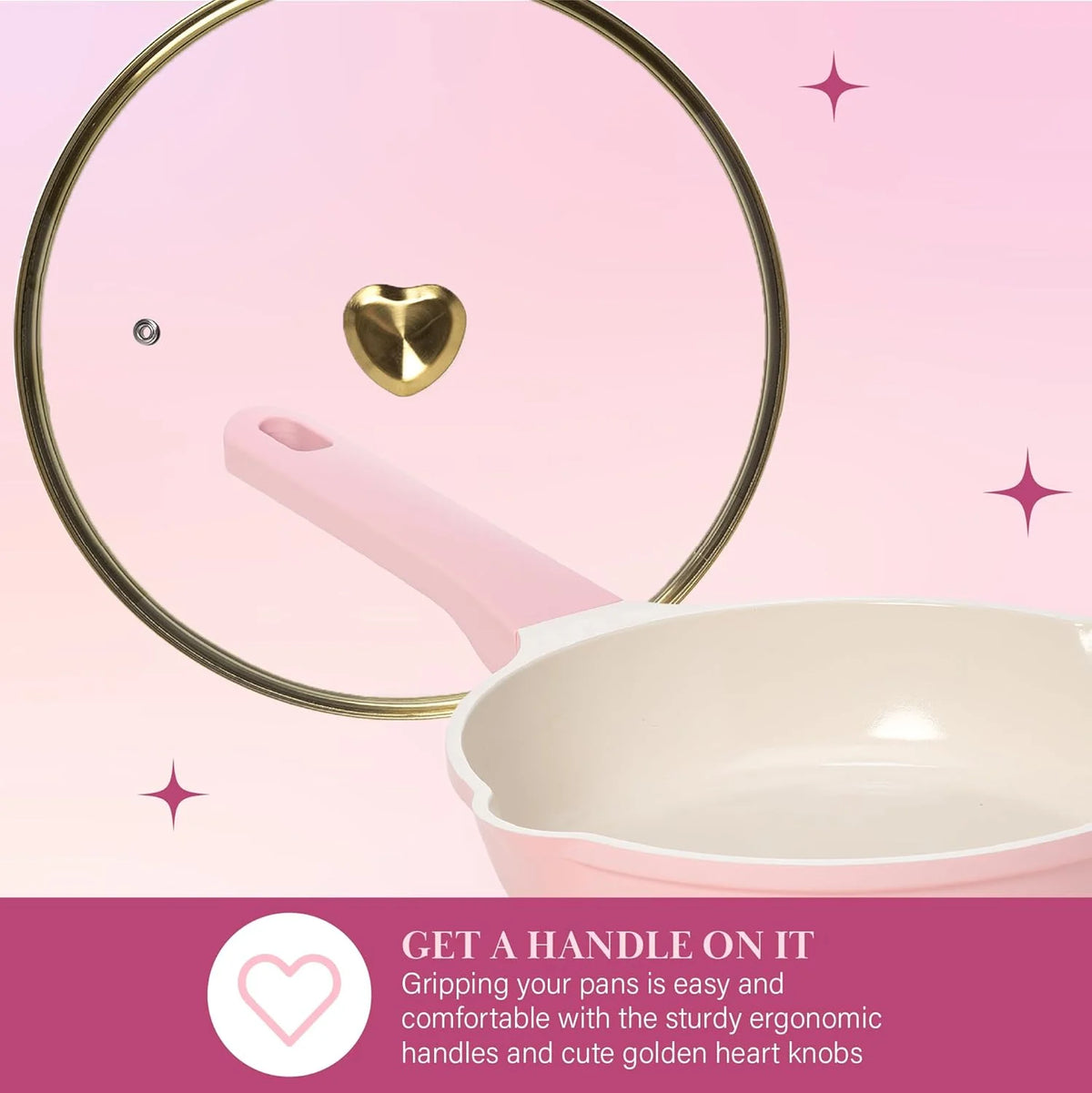 Paris Hilton Cast Aluminum Cookware Set, Pink