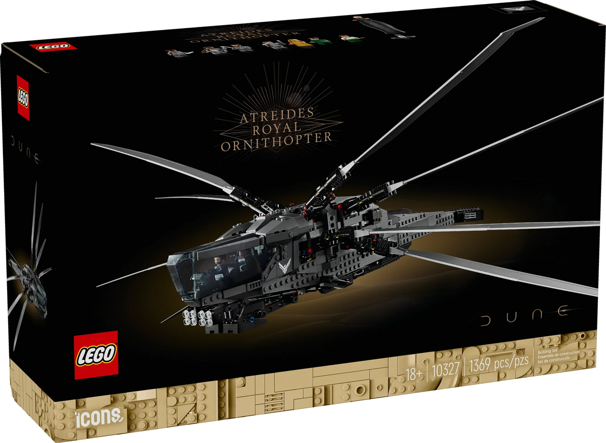 LEGO Icons Ornitóptero Real de los Atreides de Dune 10327 – Modelo Coleccionable Inspirado en Dune para Construir y Exhibir, Idea de Regalo para Adultos Fans de Películas de Ciencia Ficción, con 8 Minifiguras como Chani y el Barón Harkonnen