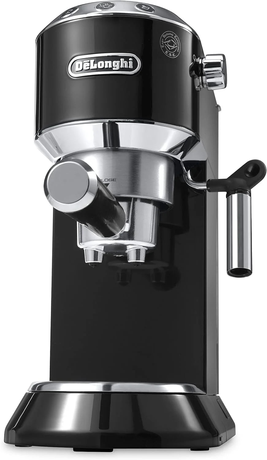 De'Longhi Dedica Espresso Machine, Coffee and Cappucino Maker with Milk Frother, Metal / Stainless, Compact Design 6 in Wide, Fit Mug Up to 5 in, EC680M