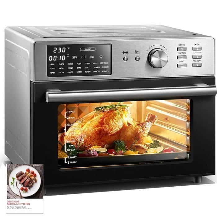 Mini four professionnel - Four a air, 30L/21 Programmes/30-230℃, Lumière intégrée, Cavité et plateaux en acier inoxydable