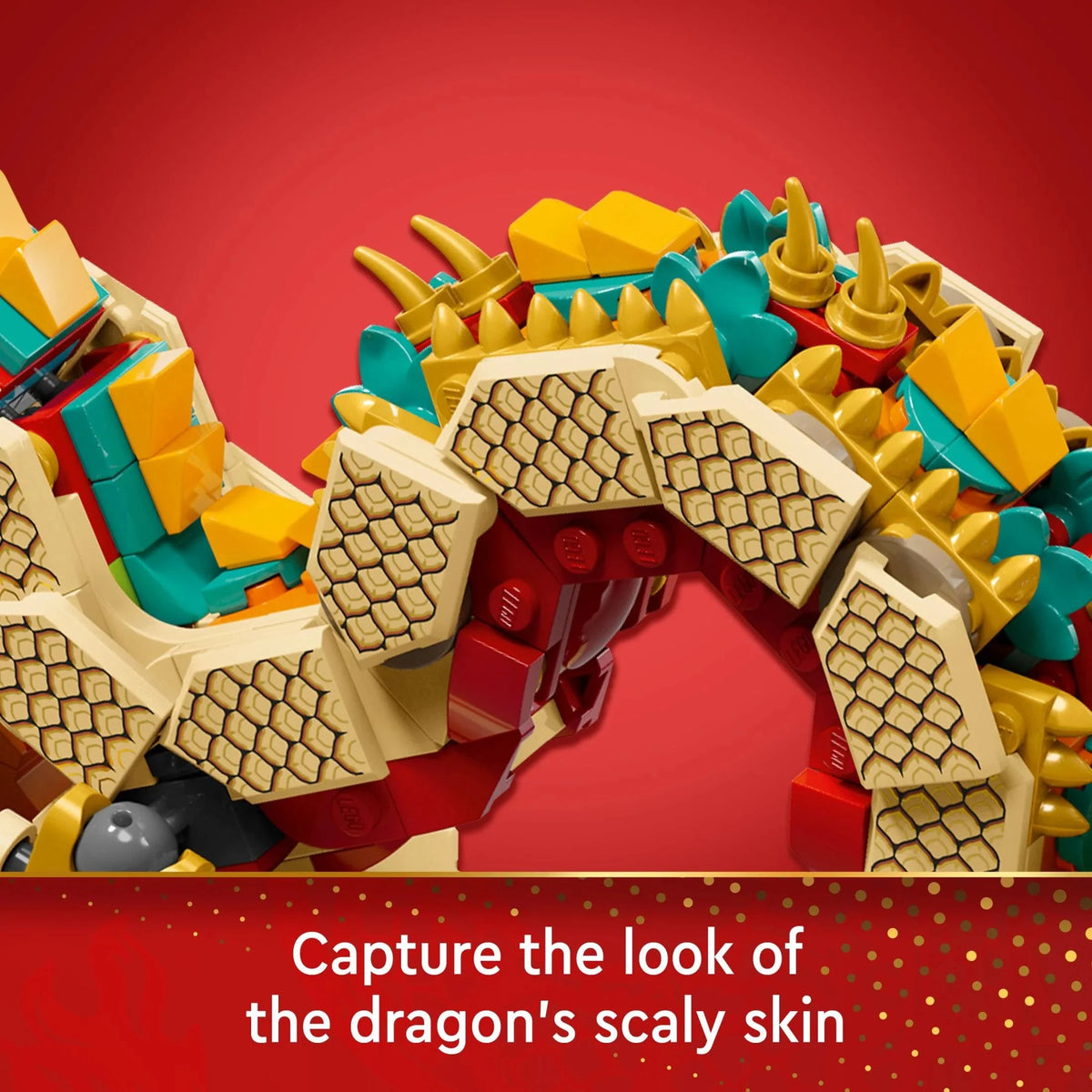 LEGO Festival de Primavera Dragón Auspicioso Figura Construible, Juguete Educativo para Niños, Set de Construcción de Dragón, Gran Decoración para el Festival de Primavera o Regalo Único para Niños y Niñas de 10 Años en Adelante, 80112