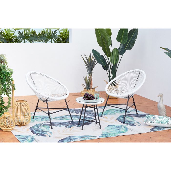 ACAPULCO - Ensemble de 2 fauteuils et table basse vert