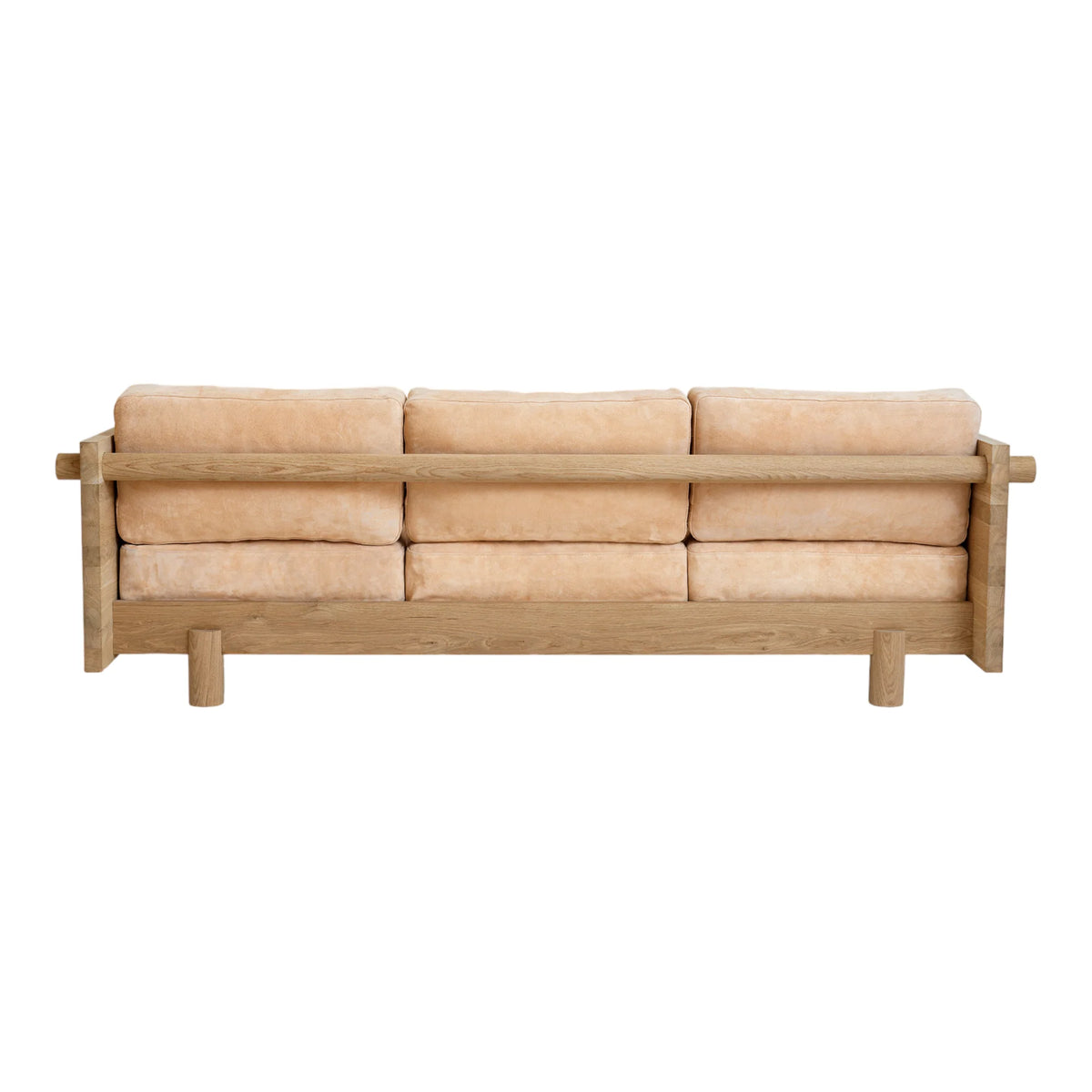 Fabian 3 Seater Oak Wood & Velvet Sofa