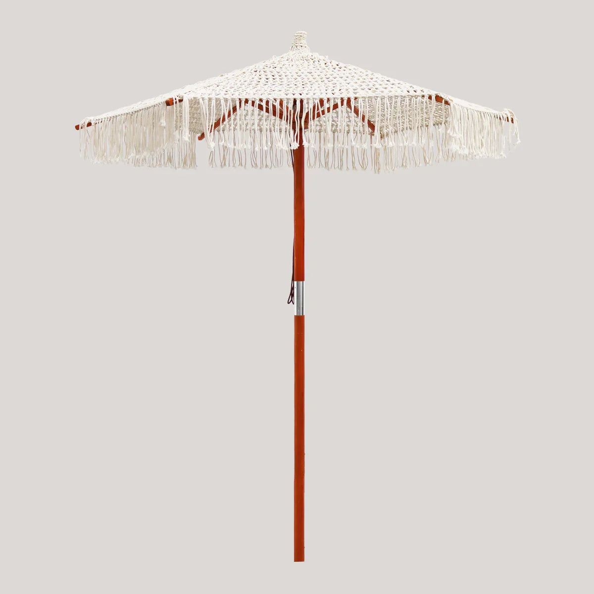 Sombrilla hecha de macramé BINIBECA para exterior ø210x229cm