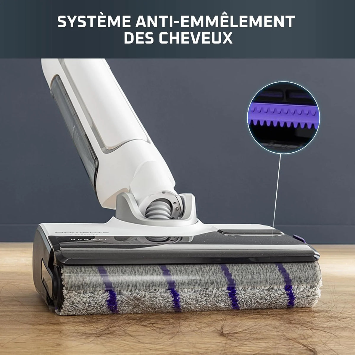 Rowenta X-Clean 10, Aspirateur Laveur sans Fil, Inclinable 180°, Auto-Nettoyage et séchage 65°C, 60min, pour tâches tenaces, Poils d’Animaux YY5785FE, Blanc