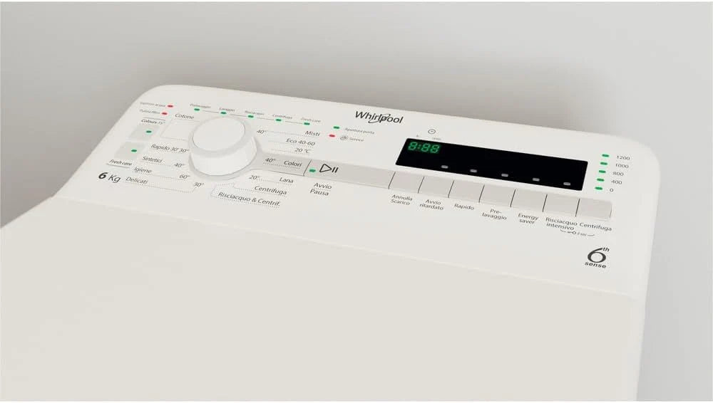 Whirlpool TDLR 6240S IT Machine à laver Charge Par dessus 6 1200 tr/min C Blanc