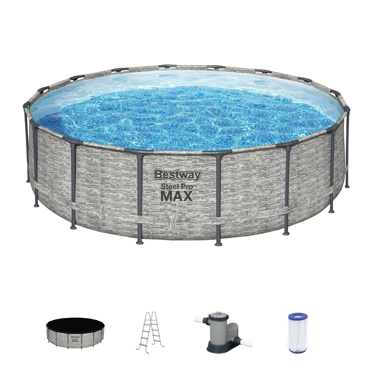 Bestway Steel Pro MAX Round Above Ground Swimming Pool with Pump & Cover