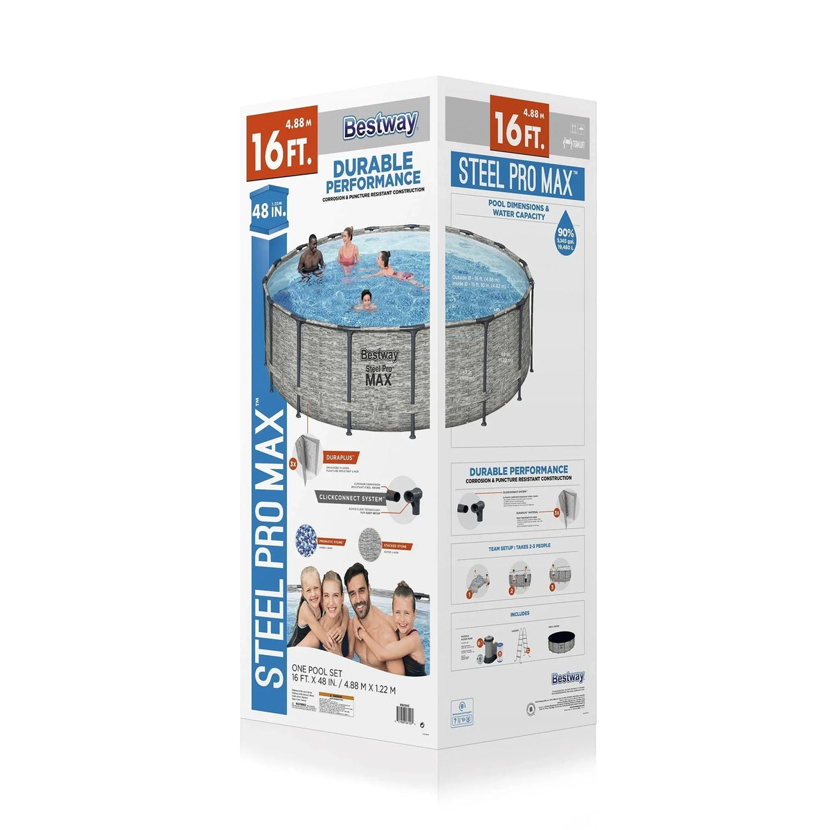 Bestway Steel Pro MAX Round Above Ground Swimming Pool with Pump & Cover