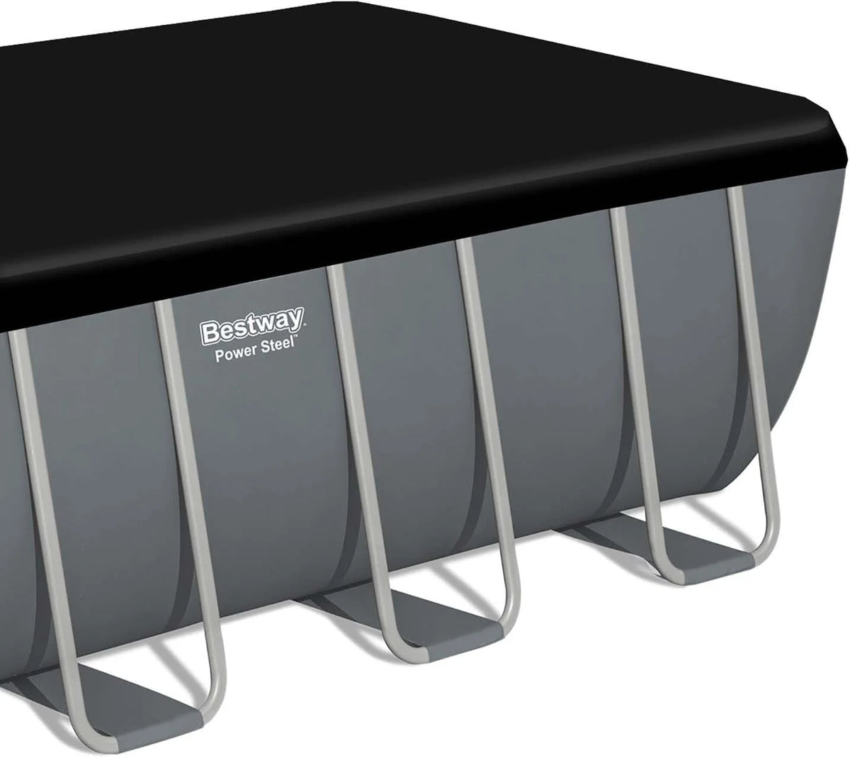 Bestway - Piscine Hors Sol Steel Pro Max, Filtre à Cartouche, bâche, échelle - 488 cm x 244 cm x 122 cm - Gris foncé