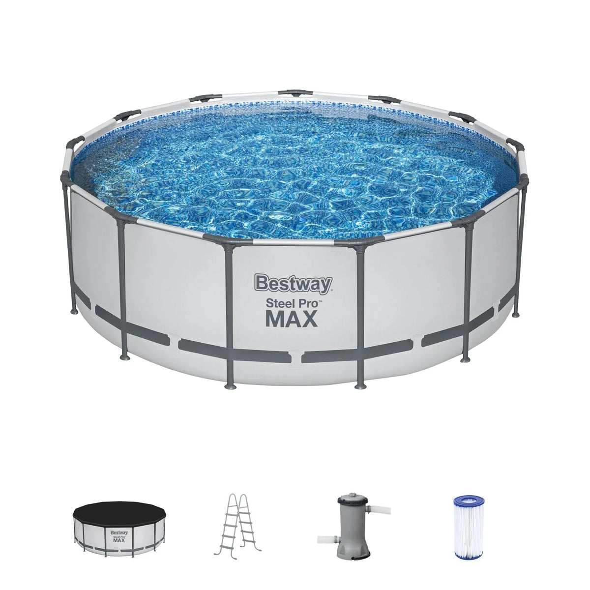 Bestway Steel Pro MAX Round Above Ground Swimming Pool with Pump & Cover