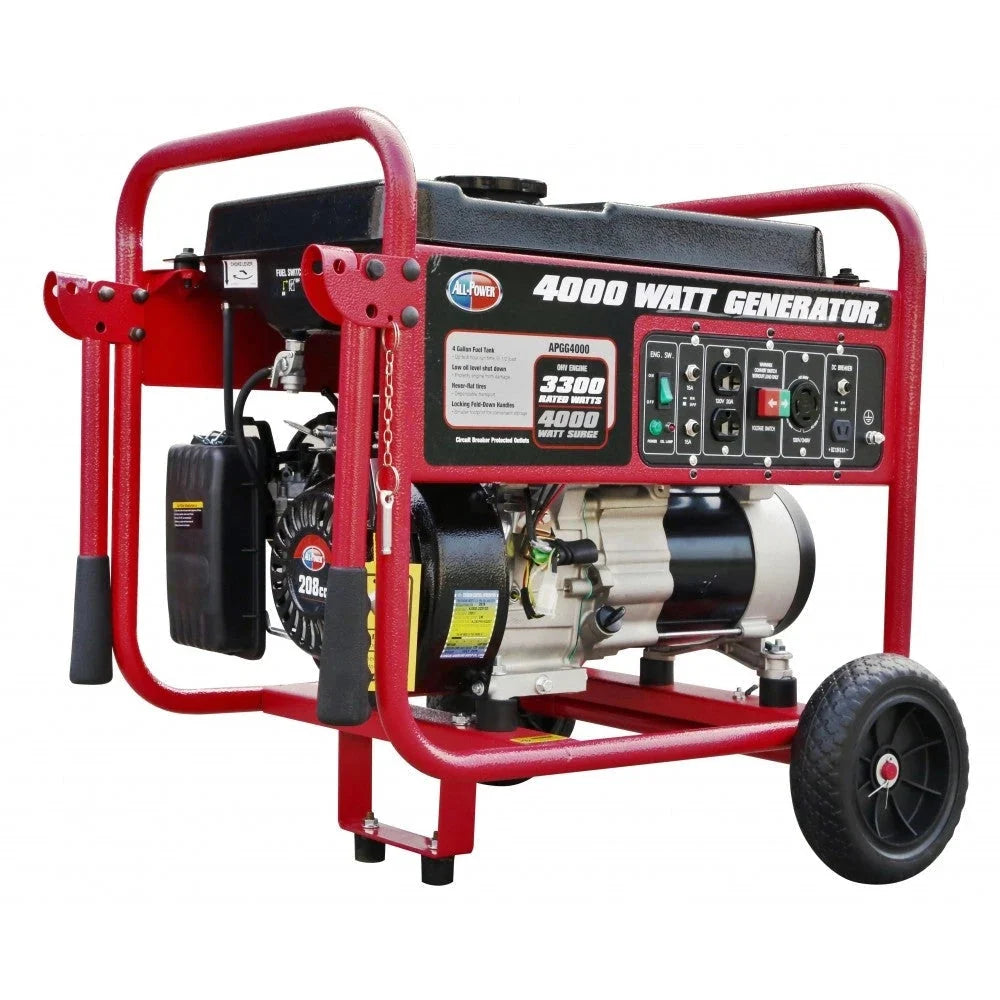 Generador All Power de 4000 vatios APGG4000, generador portátil de 4000W para respaldo de energía en el hogar, RV, restauración tras huracanes, certificado por la EPA