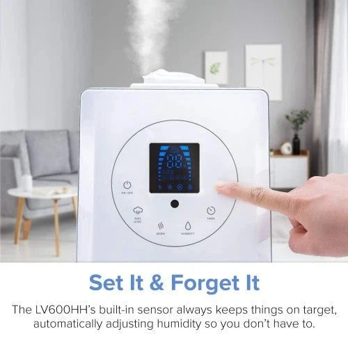 Humidificadores LEVOIT para Dormitorio y Habitaciones Grandes (6L), Humidificador Ultrasónico de Aire con Niebla Cálida y Fría para el Hogar, Toda la Casa, Cuarto del Bebé, Humedad Personalizada, Control Remoto, Libre de Gérmenes y Ultra Silencioso