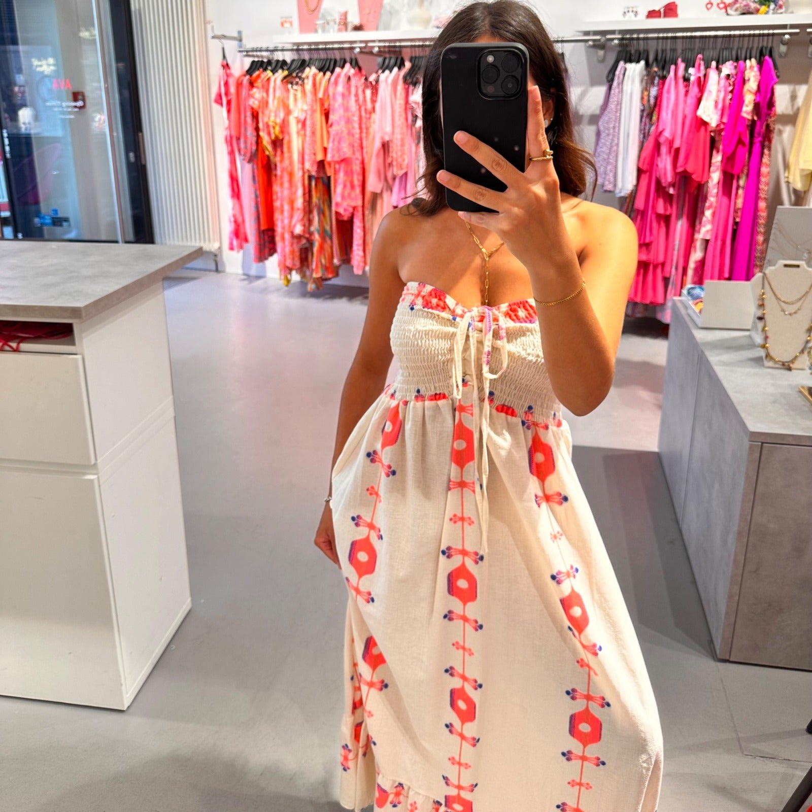Sommerliches One-Size Maxikleid mit Blumenprint – Bild 1