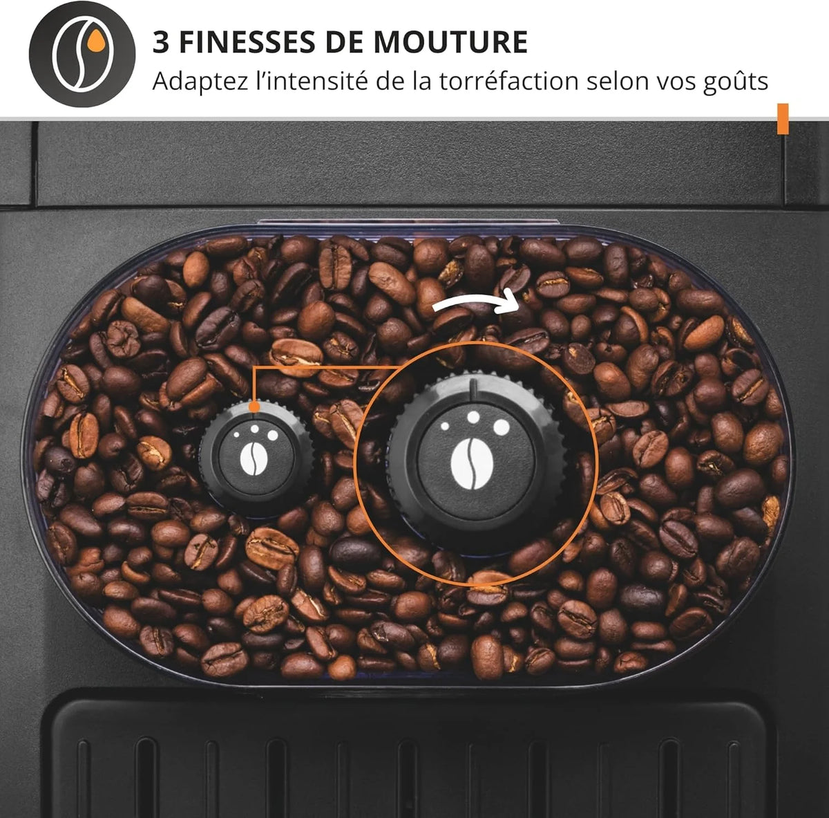 Krups Machine à café grain, machine expresso, 2 tasses en simultané, Nettoyage automatique, Buse vapeur pour Cappuccino, Cafetière espresso, Essential noire YY8125FD