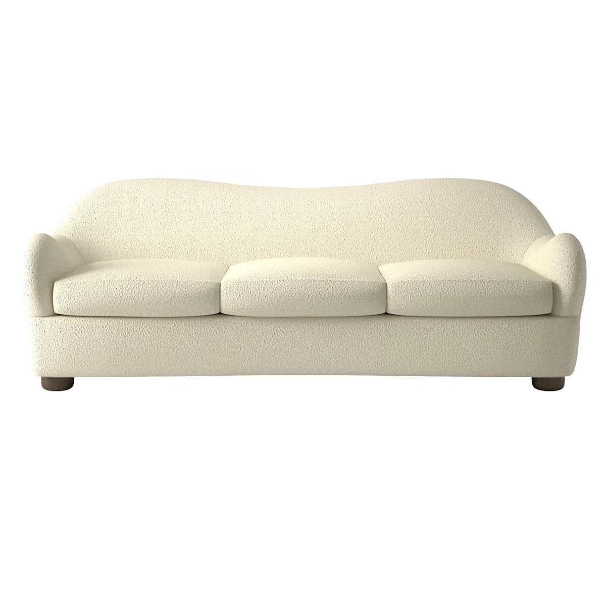 Alton 3 Seater Teak Wood Boucle Sofa