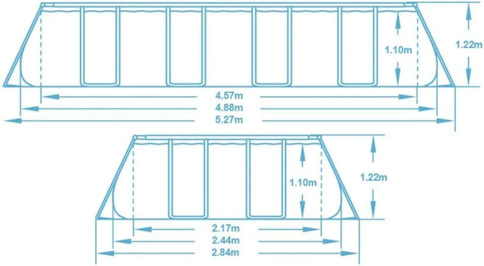 Bestway - Piscine Hors Sol Steel Pro Max, Filtre à Cartouche, bâche, échelle - 488 cm x 244 cm x 122 cm - Gris foncé