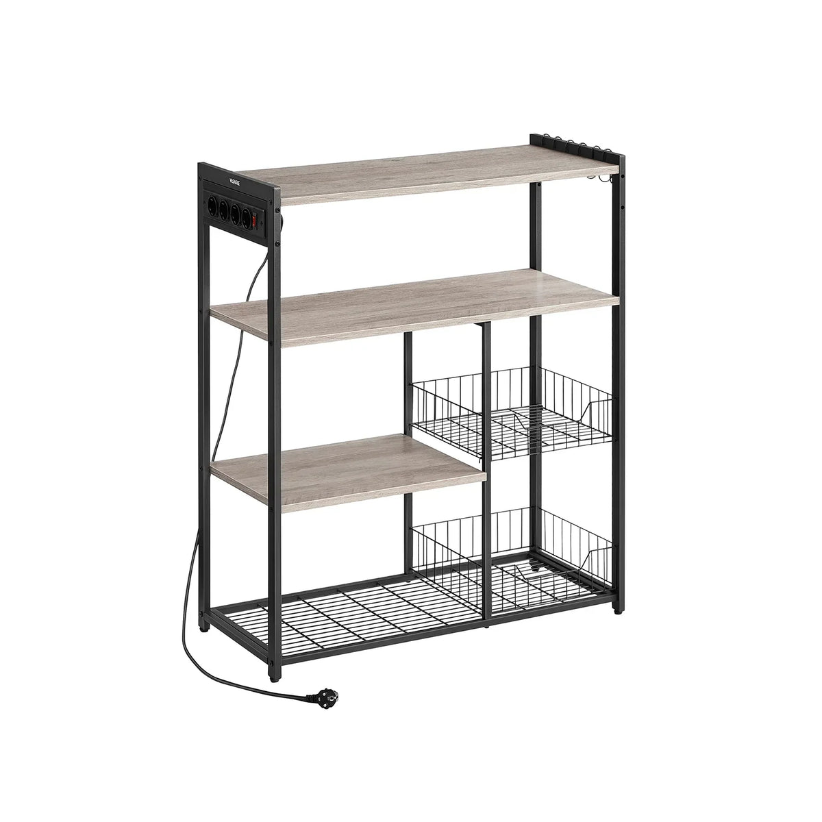 Estantería de Cocina con 2 Cestas de Malla