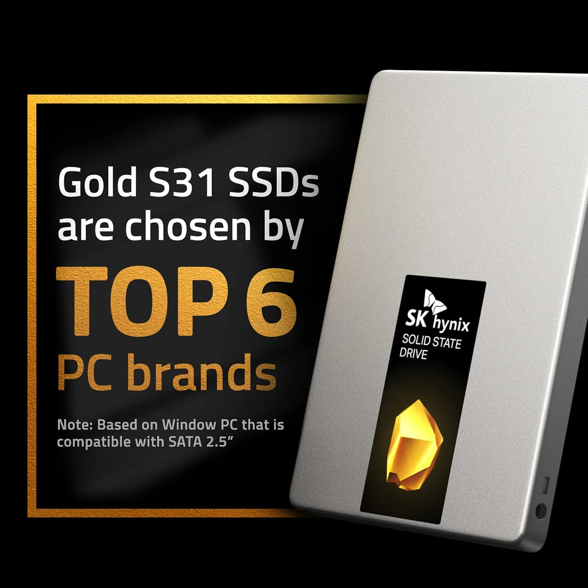 SK hynix Gold S31 1TB SSD SATA Gen3 2.5 pulgadas Interno | SSD 1TB | Hasta 560MB/S