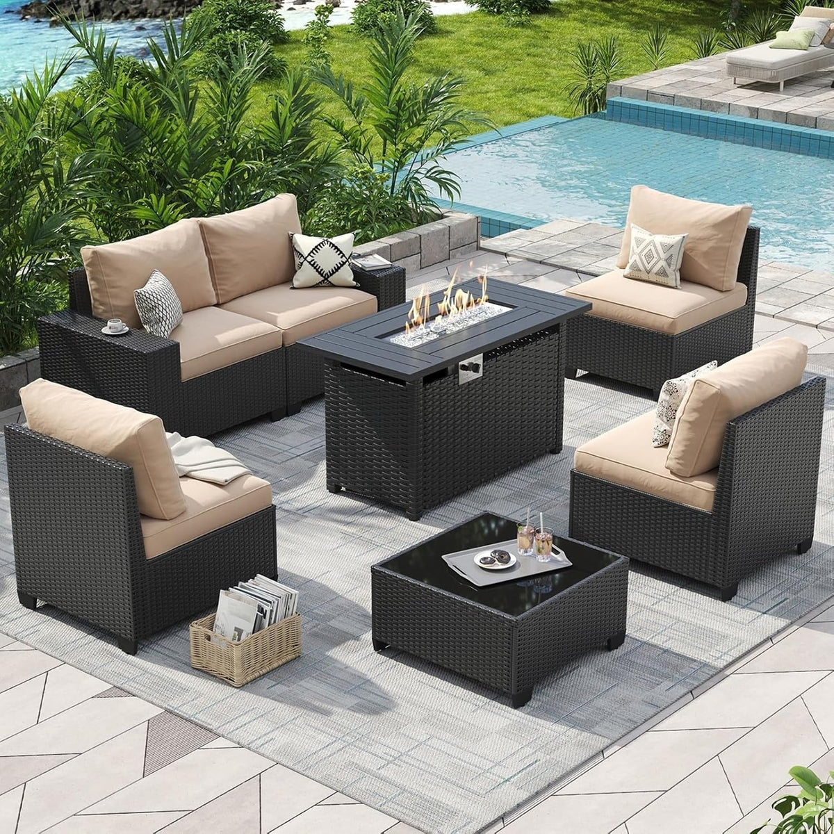 Outdoor Patio Furniture Sets with 4in Thicken Cushion