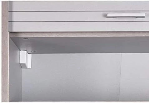 SIMMOB Meuble Haut de Cuisine Imitation Alu 3 Etagères 60 x 123,6 x 35 cm