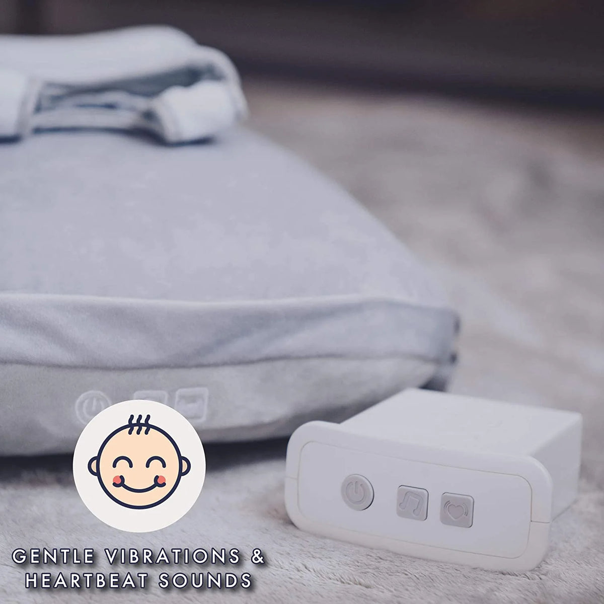 Babocush – Cojín de Confort para Recién Nacido con Suave Vibración y Sonido de Latido del Corazón