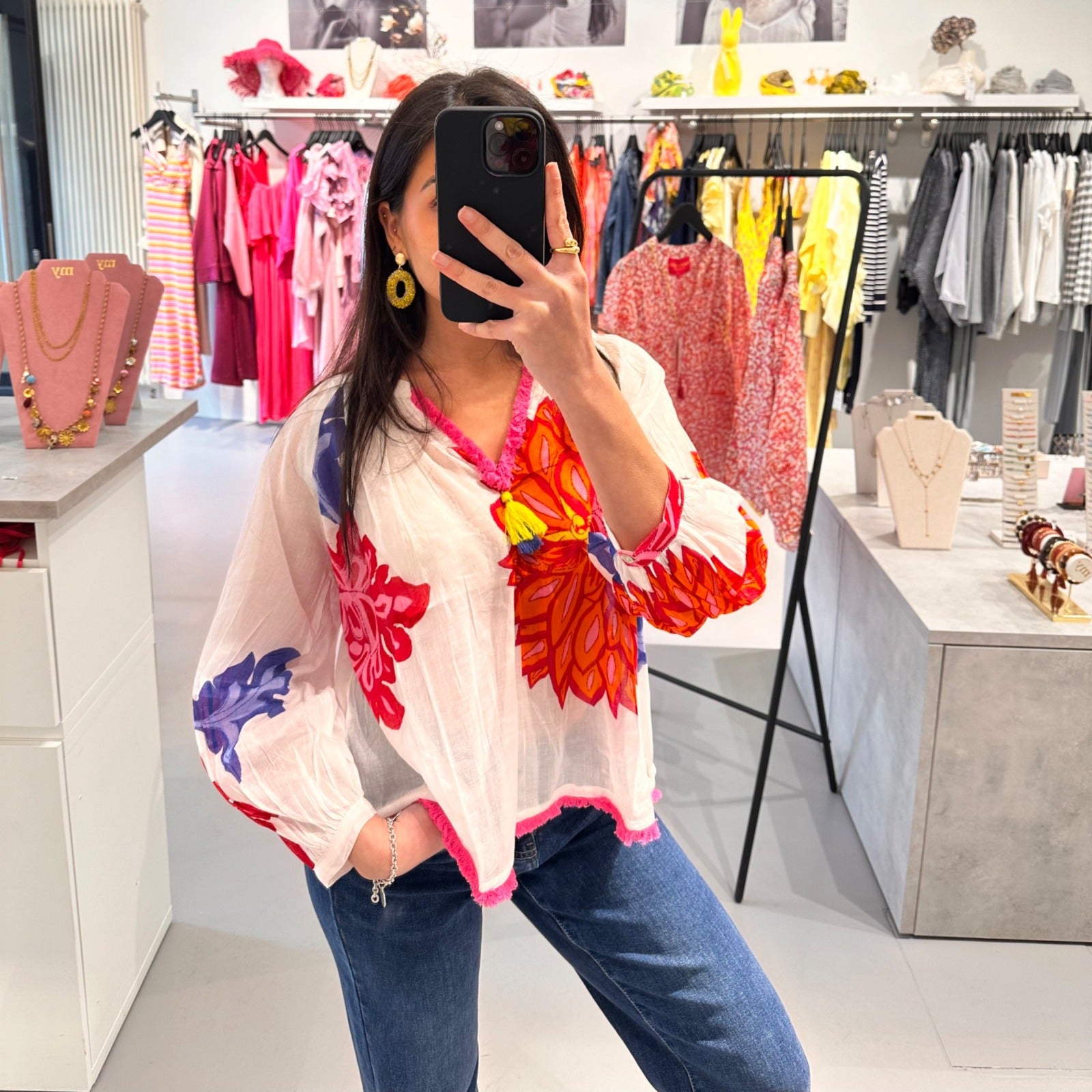 Place du Soleil – Bluse mit floralem Print – Bild 2
