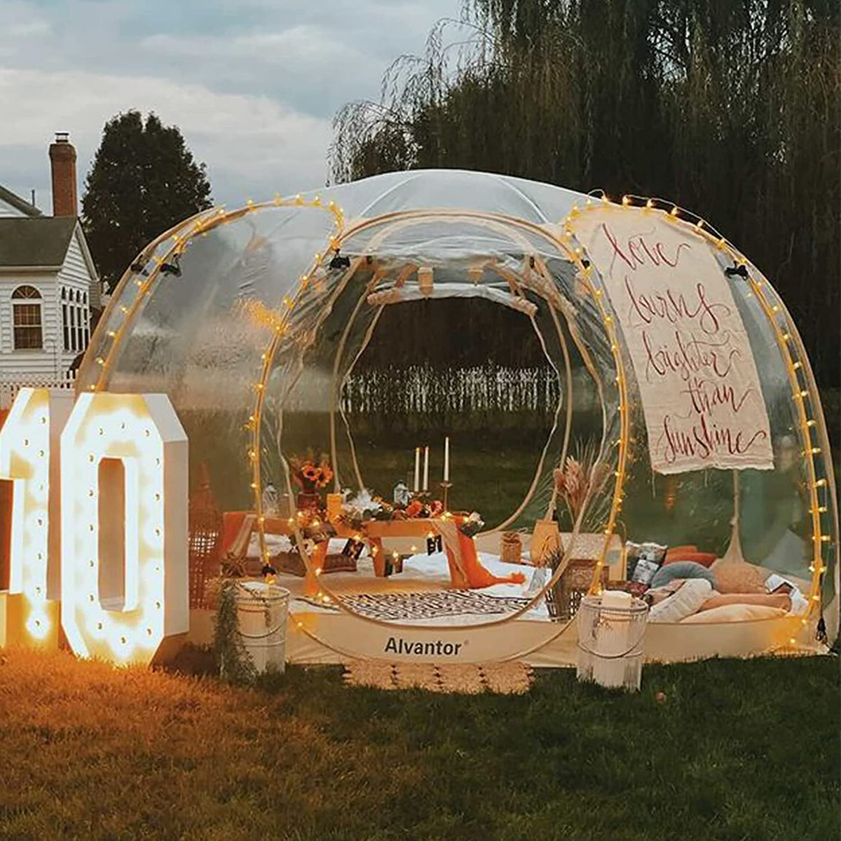 Alvantor Tienda Burbuja Gazebo Plegable, Cúpula Igloo para Jardín y Patio para 8-10 Personas