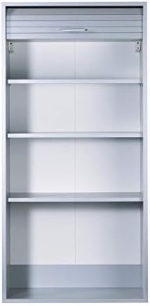 SIMMOB Meuble Haut de Cuisine Imitation Alu 3 Etagères 60 x 123,6 x 35 cm