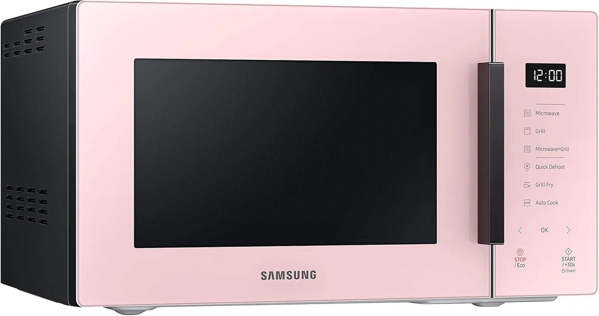Samsung MG23T5018CP Four à micro-ondes, 23 L, 1100 W, Air Fry, avec plateau doreur, verre design, poudre