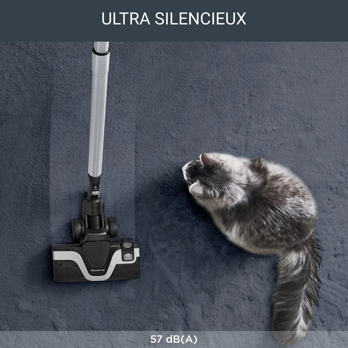 Rowenta Aspirateur avec sac, Silencieux, Performant, Basse consommation d’énergie, Haute filtration, Capacité 4,5 L, Accessoires poils d'animaux, Fabriqué en France, Silence Force, Rouge RO7473EA