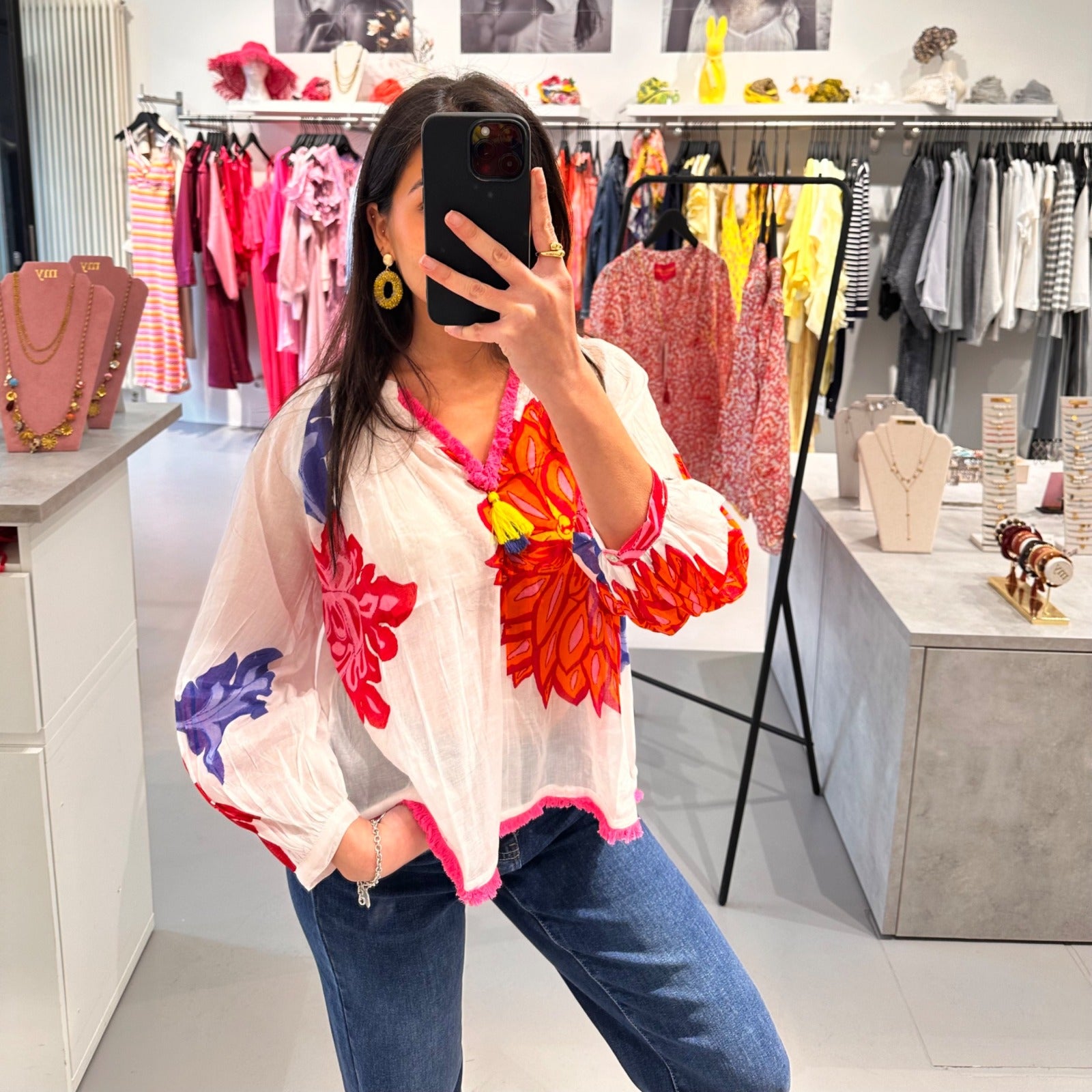 Place du Soleil – Bluse mit floralem Print – Bild 1