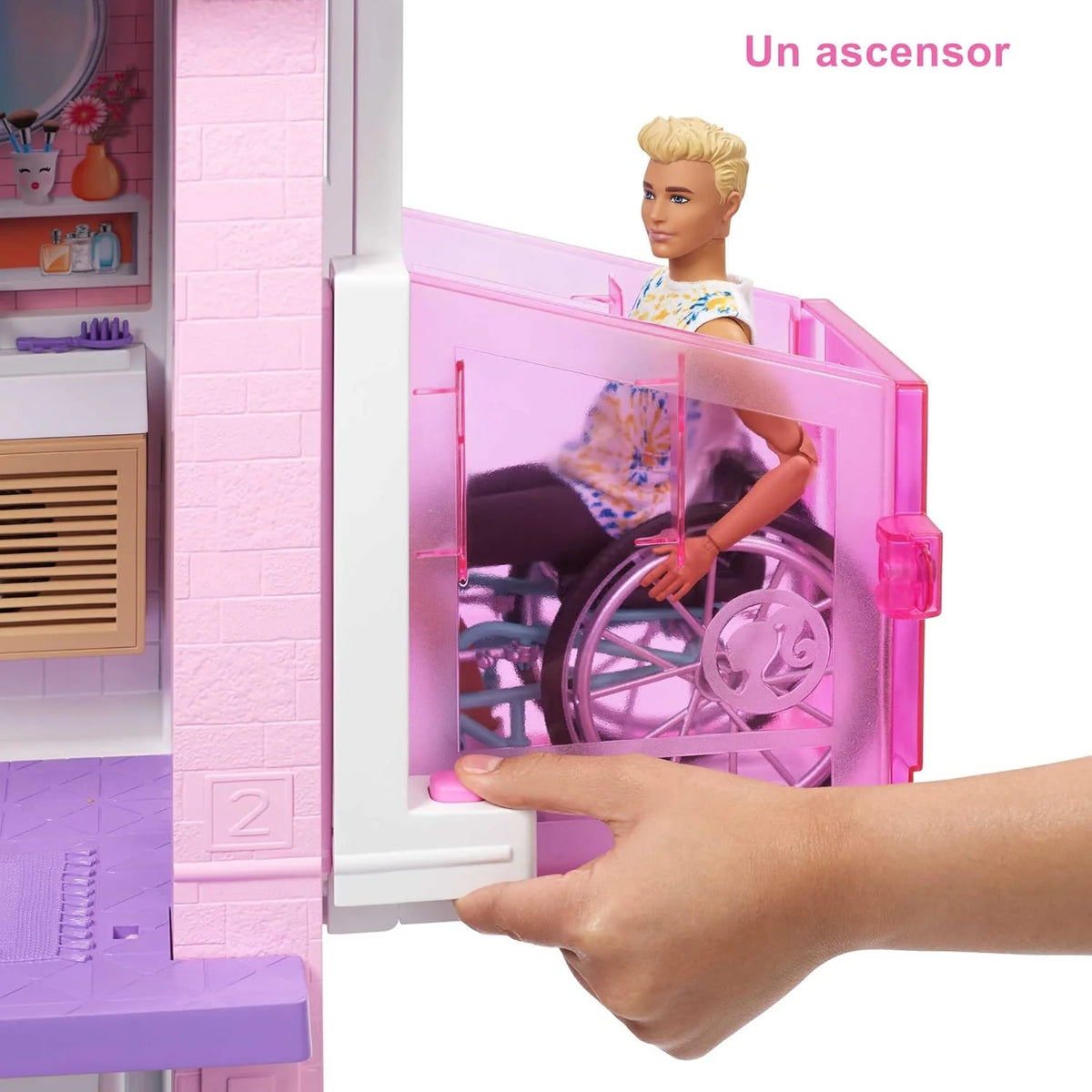 Barbie Casa de Muñecas Dreamhouse - con Piscina, Tobogán y Ascensor - Luces y Sonido - 75+ Piezas - 104 x 109 cm - Regalo para Niños de 3-7 Años, GRG93