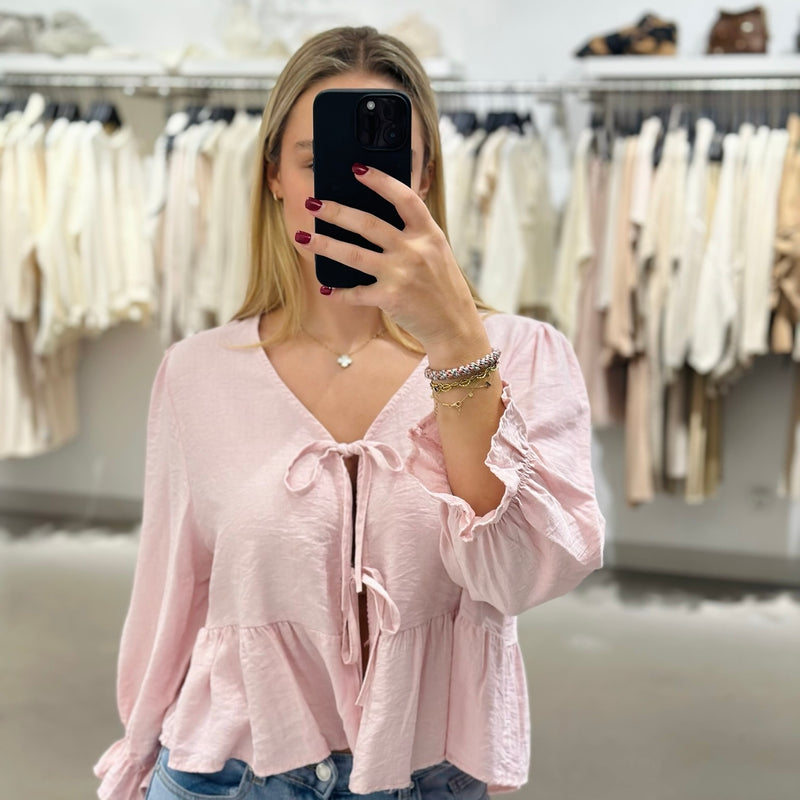 Ava Bluse zum Binden mit Volant