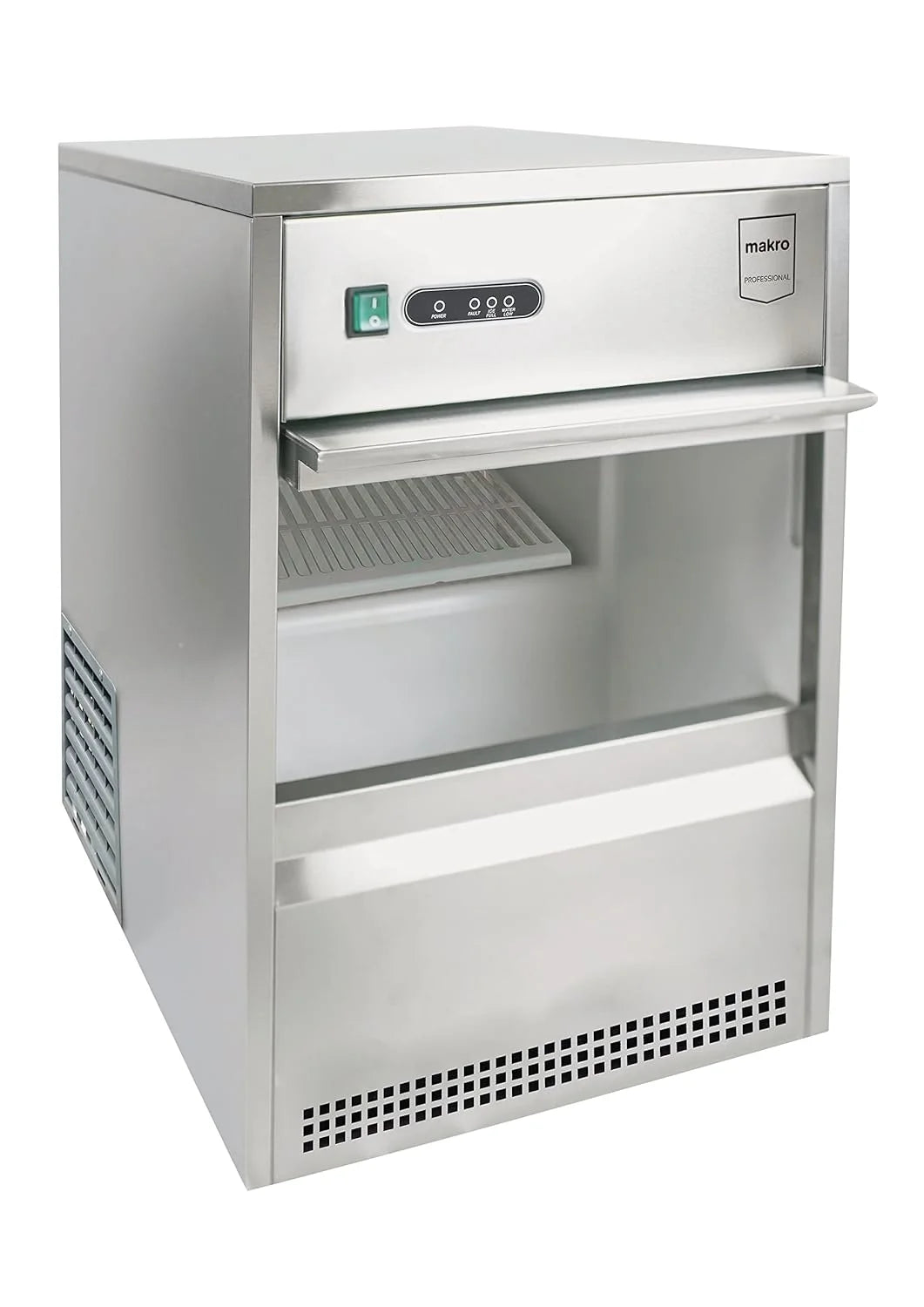 METRO Professional Machine à glaçons GIM1026B, Acier inoxydable, 42 x 51.4 x 65.5 cm, 170 W, 26 kg / 24 h, forme conique creuse, argentée