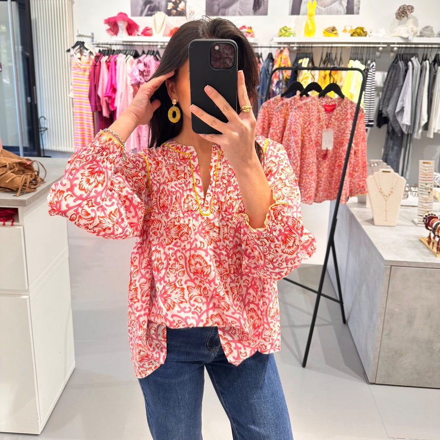 Place du Soleil – Luftige Sommerbluse mit floralem Print