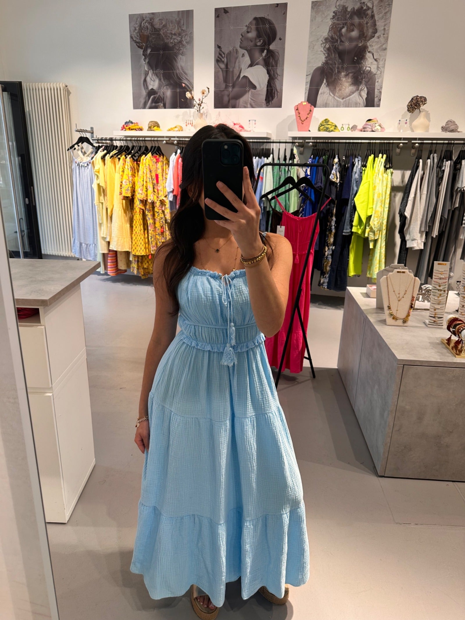 Luftiges Maxikleid Hellblau – Bild 1