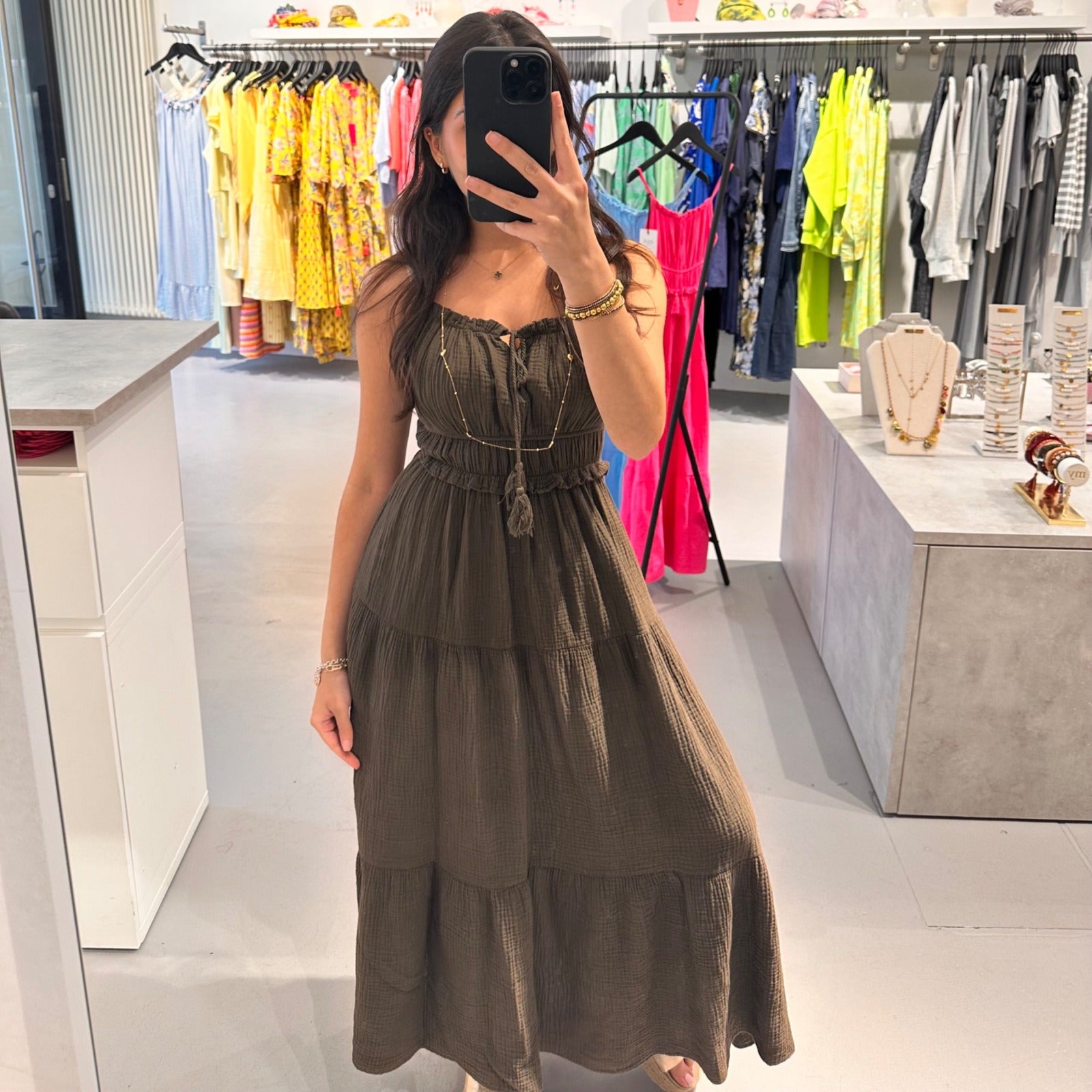 Luftiges Maxikleid Braun – Bild 1