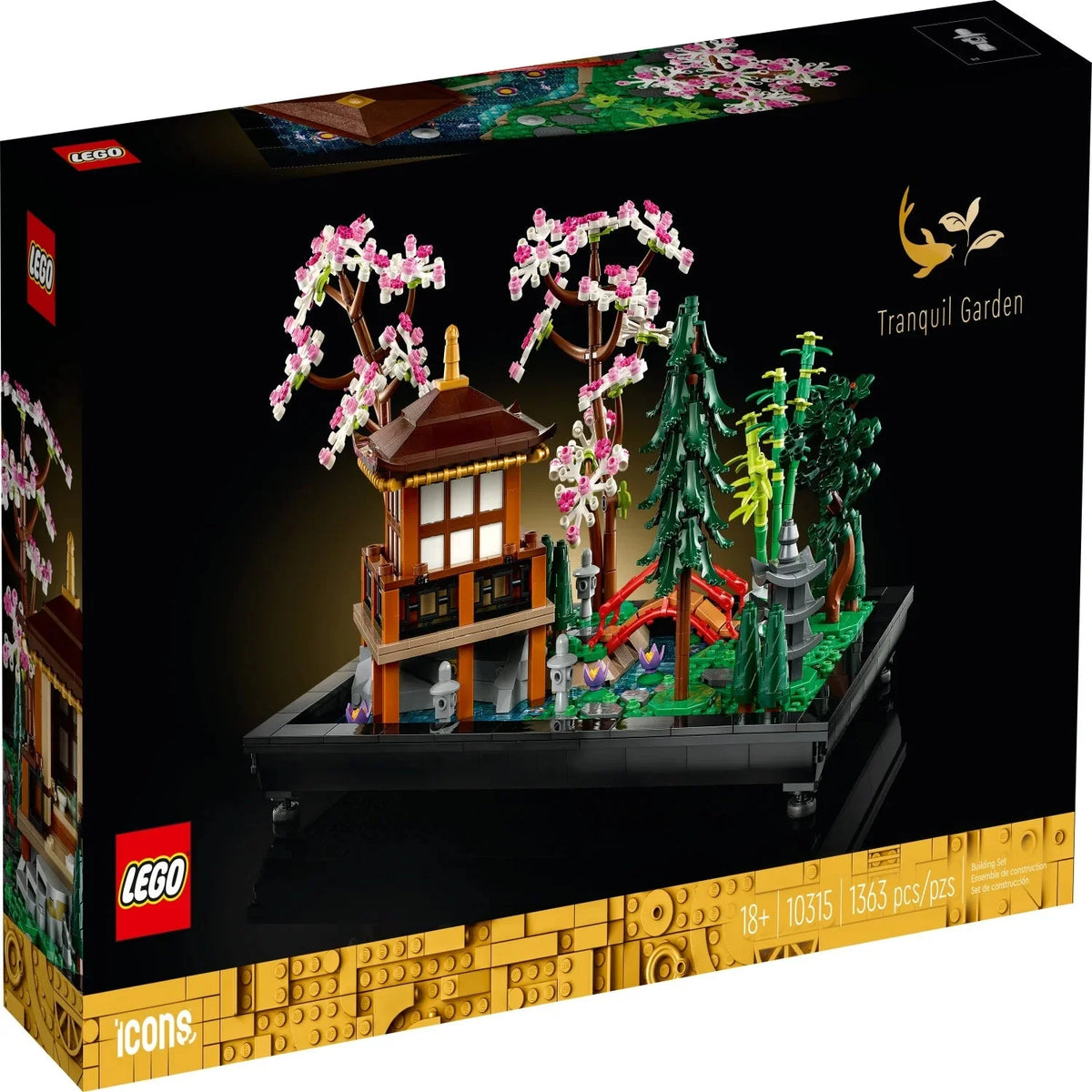 LEGO Icons Jardín Tranquilo 10315 – Set Creativo para Construcción, Idea de Regalo para Adultos Amantes de los Jardines Zen Japoneses y la Meditación, Construye y Exhibe este Set de Decoración para el Hogar o la Oficina